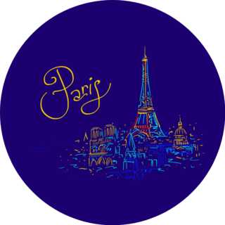 France Paris City Sketch Abstract Style Lettering Sticker