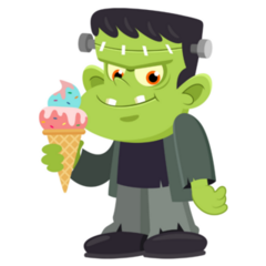 Frankenstein Eats Ice Cream Sticker