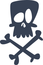 Frankenstein Skull And Cross Bones Sticker