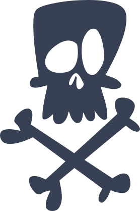 Frankenstein Skull And Cross Bones Sticker