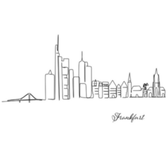 Frankfurt, Germany Single Line Sticker
