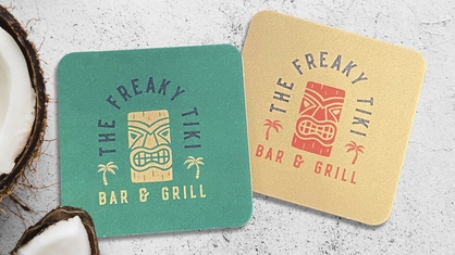 Freaky Tiki Square Paper Coasters