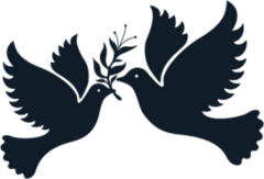 Free Flying Doves Symbol With Branch Sticker