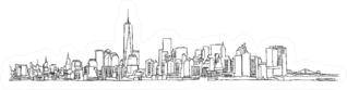 Free Hand Sketch Of New York City Skyline Scribble Sticker