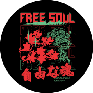Free Soul Slogan With Dragon Japan Sticker