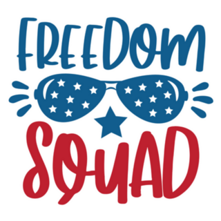 Freedom Squad Text With Sunglasses July 4 Sticker