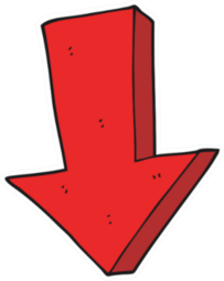 Freehand Drawn Red Cartoon Arrow Sticker