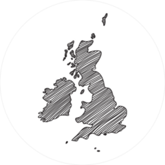Freehand Sketch Of Great Britain Map Sticker