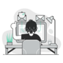 Freelancer Working From Home Thumbs Up Sticker