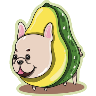 French Bulldog Avocado Sticker