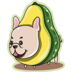 French Bulldog Avocado Sticker