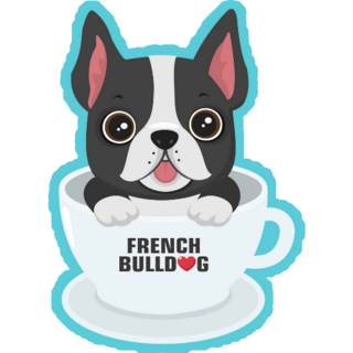 French Bulldog Black In Cup Sticker