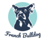 French Bulldog Blue Retro Sticker