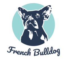 French Bulldog Blue Retro Sticker