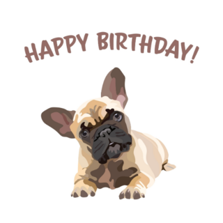 French Bulldog Breed Happy Birthday Sticker