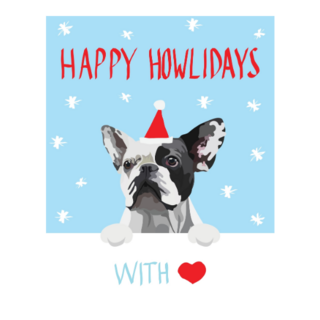 French Bulldog Christmas Holiday Sticker