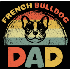 French Bulldog Dad Retro Sticker