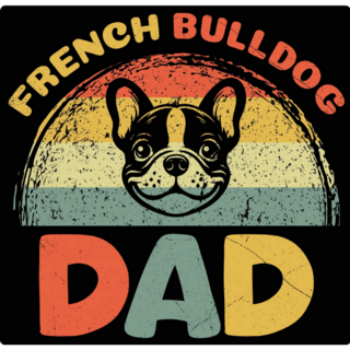 French Bulldog Dad Retro Sticker