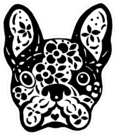 French Bulldog Day of the Dead Skull Sticker