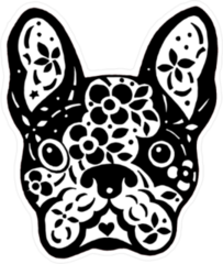 French Bulldog Day of the Dead Skull Sticker
