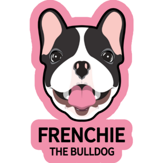 French Bulldog Face Pink Sticker
