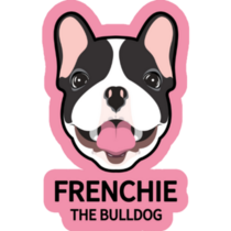 French Bulldog Face Pink Sticker