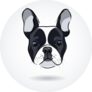 French Bulldog Head Floating Sticker