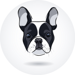 French Bulldog Head Floating Sticker