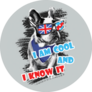 French Bulldog I Am Cool And I Know It England Flag Sticker