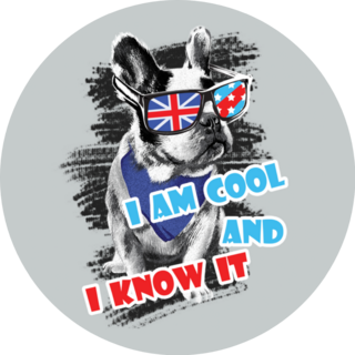 French Bulldog I Am Cool And I Know It England Flag Sticker