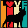 French Bulldog Love Retro Sticker
