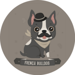 French Bulldog Magnificent Mustache Sticker