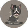 French Bulldog Magnificent Mustache Sticker