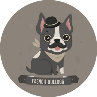 French Bulldog Magnificent Mustache Sticker