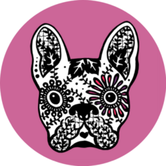 French Bulldog Mexican Sugar Skull Illustration Sticker