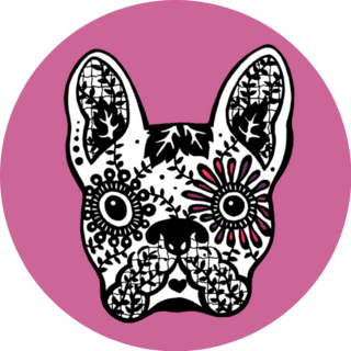French Bulldog Mexican Sugar Skull Illustration Sticker