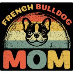 French Bulldog Mom Retro Sticker