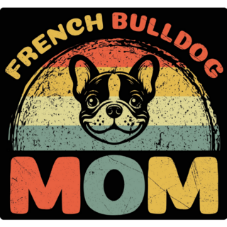 French Bulldog Mom Retro Sticker