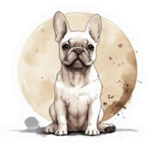 French Bulldog Moon Sit Sticker