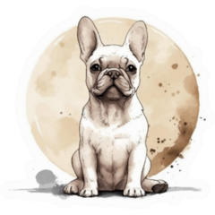 French Bulldog Moon Sit Sticker