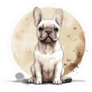 French Bulldog Moon Sit Sticker