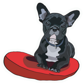 French Bulldog On Cushion Sticker