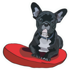 French Bulldog On Cushion Sticker
