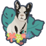 French Bulldog On Leaf Sticker