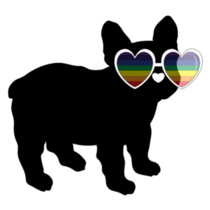 French Bulldog Rainbow Glasses Sticker