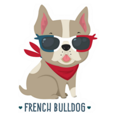 French Bulldog Red Sunglasses Sticker