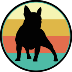 French Bulldog Retro Color Sticker