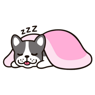 French Bulldog Sleeping Pink Sticker