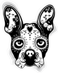 French Bulldog Sugar Skull Sticker
