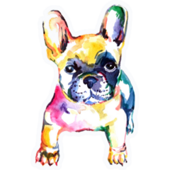 French Bulldog Watercolor Rainbow Sticker
